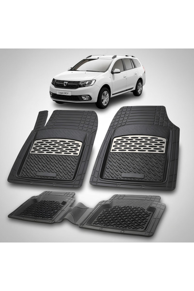 TEAMCAR Covorașe tip tavă compatibile cu Dacia Logan MCV 2017-2021, argintii