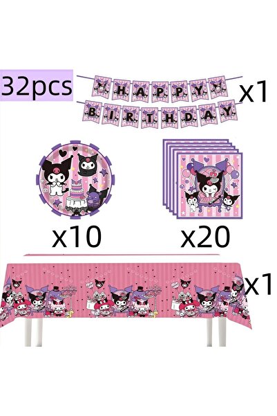 Miniso Other 32pcs Kuromi Happy Birthday Party Favors Decorations Tableware P...
