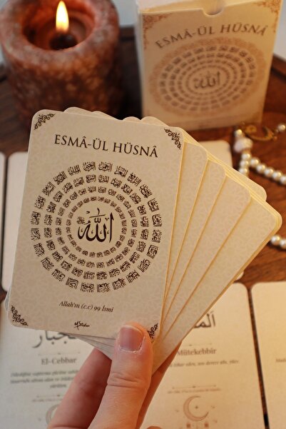 MSticker Esma-ül Hüsna Kart Seti – Allah’ın (c.c) 99 İsmi | Anlamlı ve Şık Ta...