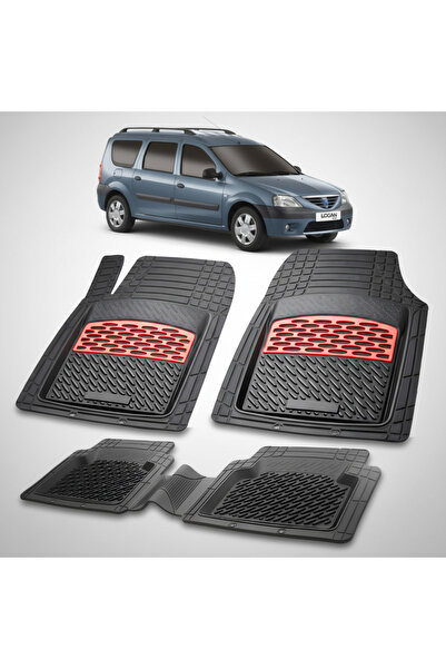 TEAMCAR Covorașe tip tavă compatibile cu Dacia Logan MCV 2006-2008, Roșu