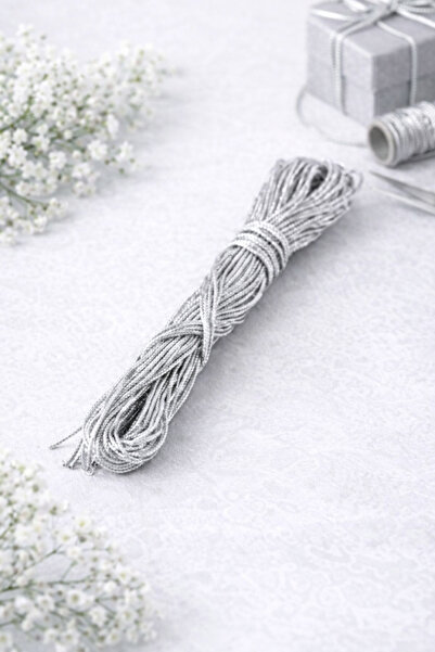 Ak Tuhafiye 30 Meters Decorative Glitter Monofilament String - Silver - Packa...