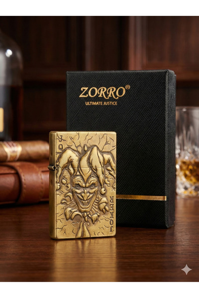 NikaŞ Zorro Marka Premium Joker Figürlü 3D Rölyef İşlemeli Ağır Metal Benzinl...