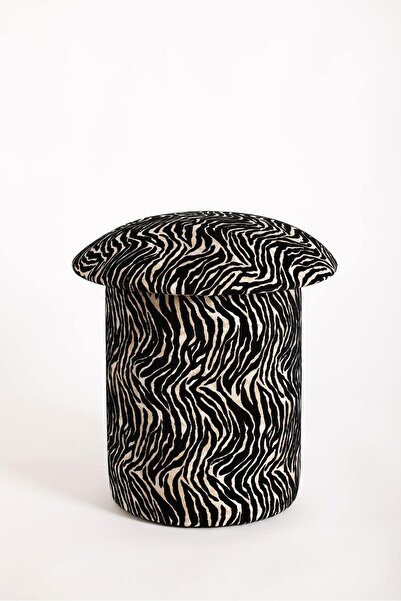 Posto Studio Özel Üretim Mantar Formlu Dekoratif Puf - Zebra Chic