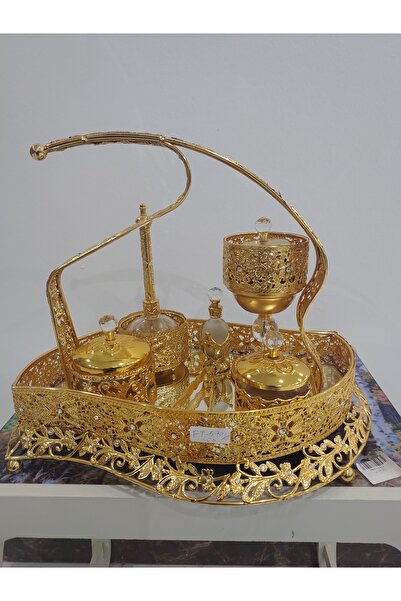 Tohfah طقم مبخرة فاخر ذهبى FT590