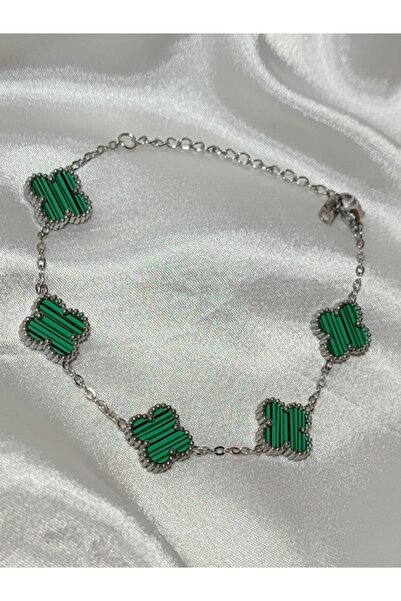 ANGELSS JEWELLERY Van Cleeff Sedefli Yonca Çift Taraflı Çelik Bileklik