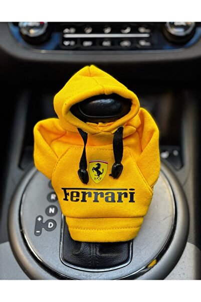 Asel FERRARİ Sarı Vites Poları Kapşonlu Sweatshirt