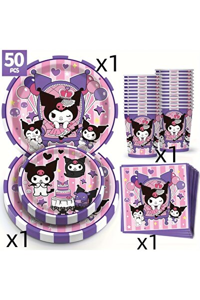 Miniso Other 50pcs Kuromi Happy Birthday Party Favors Decorations Tableware P...
