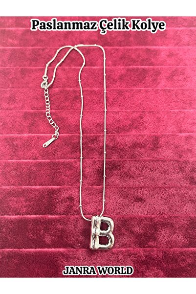 JANRA WORLD Balon Harfli Paslanmaz Çelik Kadın Kolye Harfli Kolye Sevgililer ...