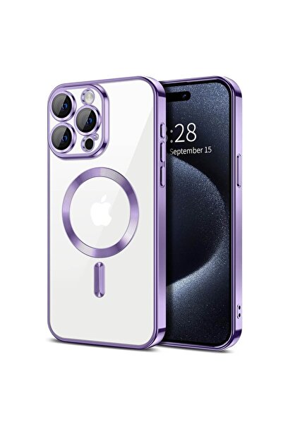 Techsuit Husa iPhone 16 Pro Magsafe Luxury Crystal transparenta / mov