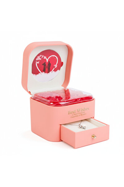 Alista Home Gift Box with 9 Red Roses and Silver Necklace with Heart Pendant