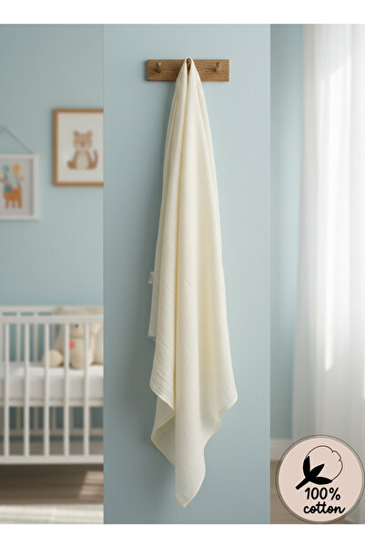 CARTI Çok Amaçlı Tek Kat Müslin Örtü , Müslin Yenidoğan Bebek Battaniyesi, %1...