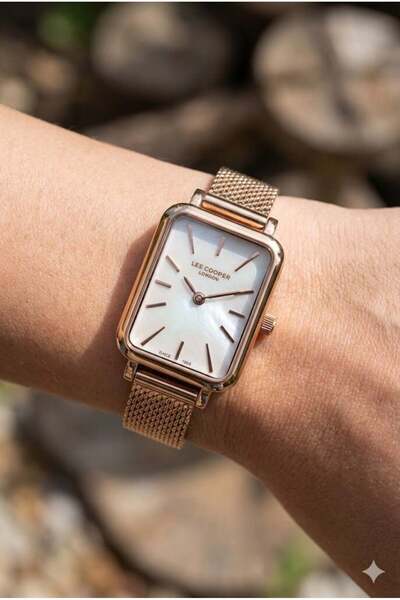 Lee Cooper Rose Gold Women's Wristwatch |   20mm Rose Color Steel Case, Mesh ...