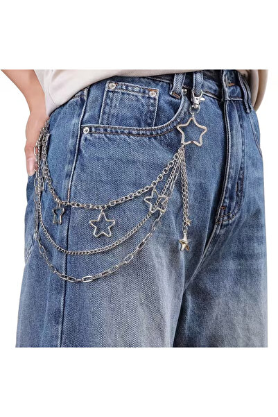 CARAVSTORE Women's Punk Pants Chain Belt