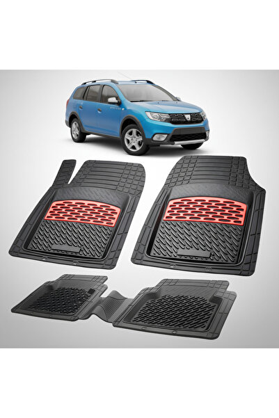 TEAMCAR Covorașe tip tavă compatibile cu Dacia Logan Stepway MCV, roșii