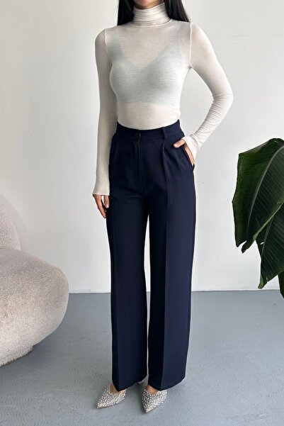 gm giyimarket New Season Vi̇ral Women's Pleated Palazzo Trousers