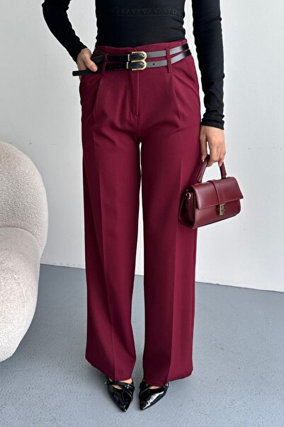 gm giyimarket New Season Women's Belted Palazzo Trousers
