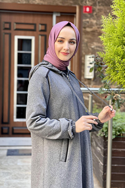 İbrahim Burak Etiler Collection Hooded Hijab Cap Anthracite
