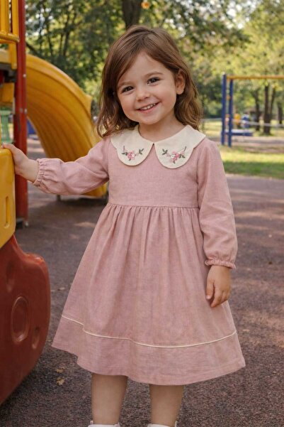 tuma collectıon Girl's Winter Dress Long Sleeve Cotton Casual Stylish Combina...