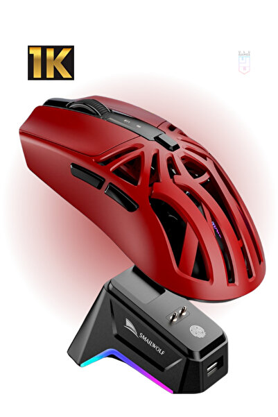 ULUGAMES SMAILWOLF M8 EKRANLI SUPERLIGHT 24000 DPI PAW3311 Şarj İstasyonuna S...