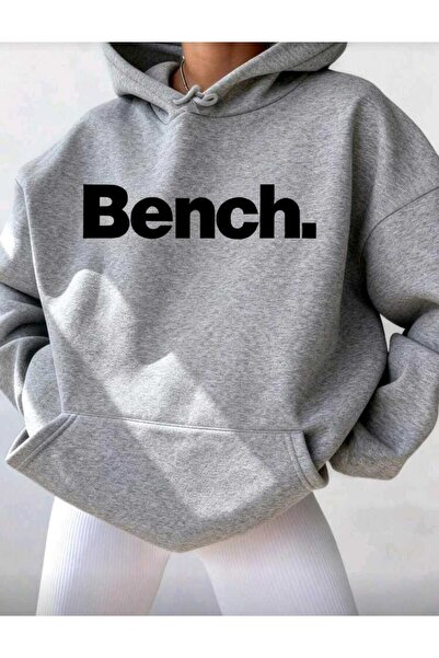 DİVİN Women's Printed Oversize Hooded Sweatshirt