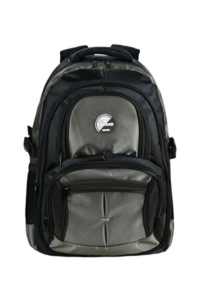 CAKARD 4001 حقيبة ظهر سوداء رمادية اللون مقاومة للماء ومتعددة الأقسام للكمبيو...