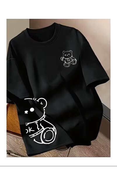oneagılyazı Tedy Bear Printed Basic T-Shirt
