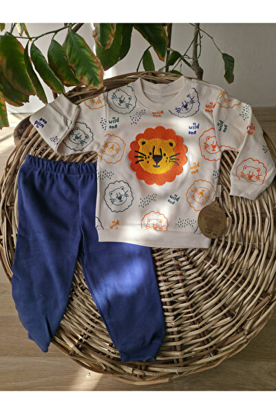 TANIŞ BEBE طقم مكون من قطعتين للأطفال الأولاد مطبوع عليه أسد، مصنوع من القطن ...