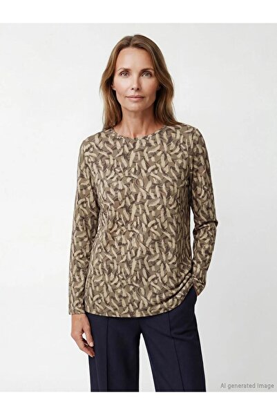 LC Waikiki Μπλούζα με μπεζ σχέδιο σε σχήμα πεταλούδας (S6)