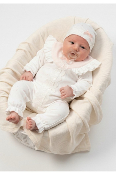 Cherub Baby Crispy Floral Lace Baby Girl Romper