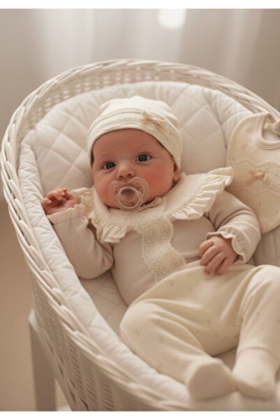 Cherub Baby Crispy Floral Baby Girl Set of 5, Newborn 5-Piece Hospital Discharge Bodysuit Set