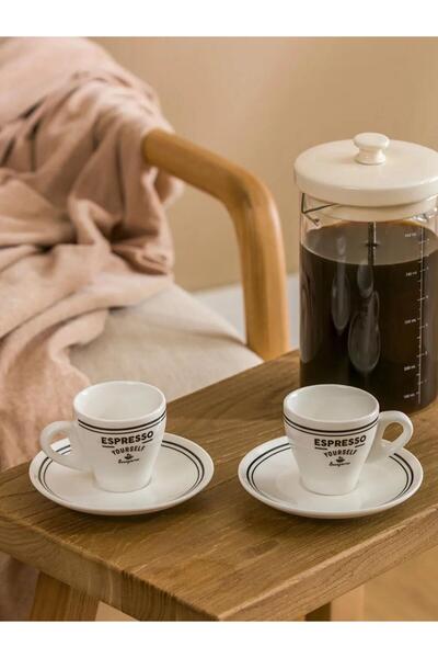 LC Waikiki Printed 2-Person Porcelain Coffee Cup Set 90 ml (S6)