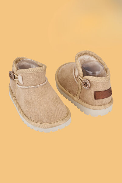 NOBLEKIDS Suede Children's Boots Beige – Unisex, Orthopedic Non-Slip Sole
