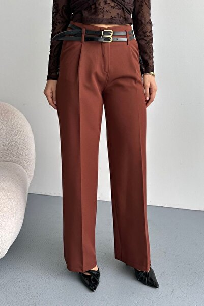 gm giyimarket New Season Women's Belted Palazzo Trousers