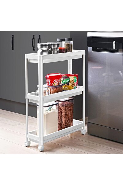 BRF DiamondOutlet Deconox Μονάδα Ραφιών 3 Επιπέδων με Ρόδες και Λεπτό Σχέδιο ...