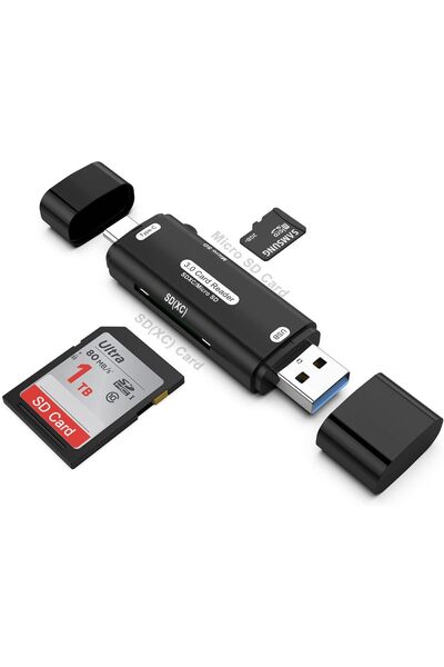BRF PazarDunyasi LivX Micro SD Kart Okuyucu Type C to USB 3.0 Çevirici OTG 5 ...