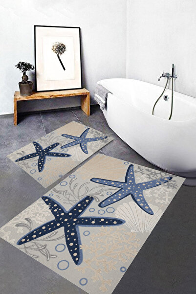 ROVİGO HOME Digital Printing Modern Bathroom Rug Double Bath Mat Rvg5-1778 10...