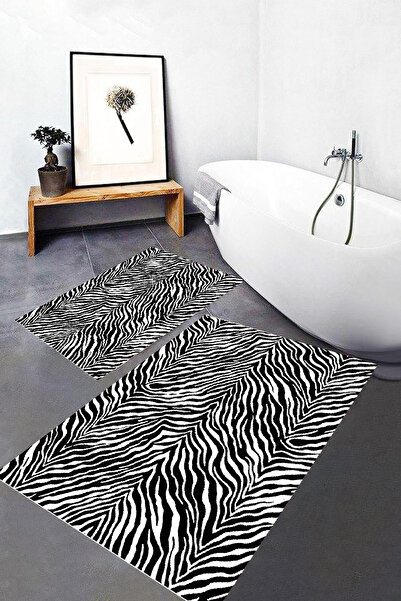 ROVİGO HOME Digital Printing Modern Bathroom Rug Double Bath Mat Rvg5-Fnl133 ...