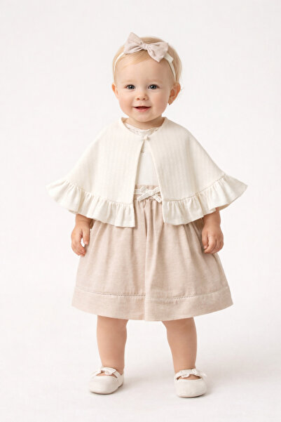 MixMax Bebe Baby Girl Bolero-Short Sleeve Dress-Buttoned 3-Piece Holiday Dres...