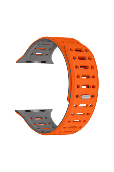 sickossi Watch 40mm Compatible Scks Krd-124 Silicone Cord Strap-Orange-Grey