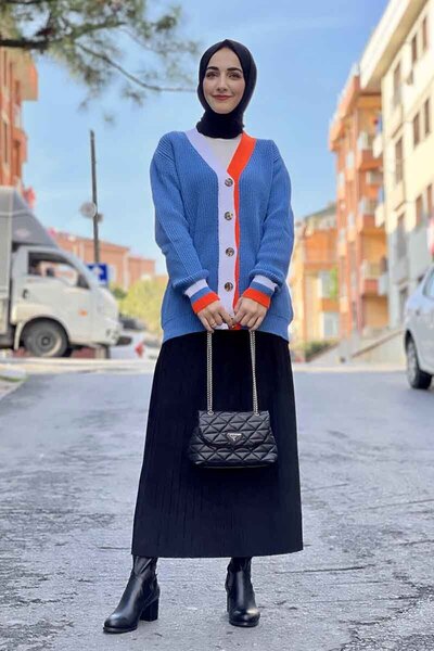 İbrahim Burak Etiler Collection Fashion Stripe Knitwear Cardigan