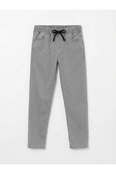 LC Waikiki Pantaloni de blugi gri pentru băieți, cu talie elastică, croială s...