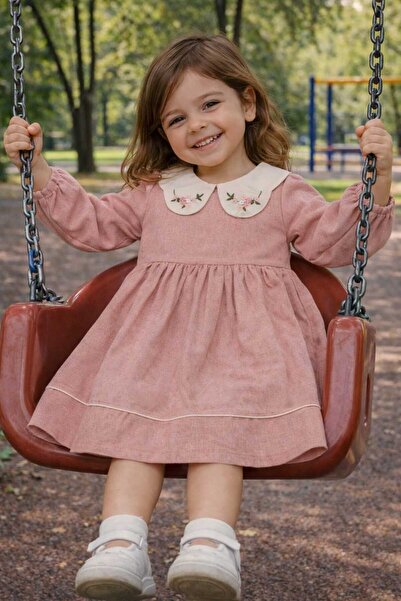 tuma collectıon فستان شتوي للفتيات بأكمام طويلة من القطن، تصميم أنيق وعصري، م...