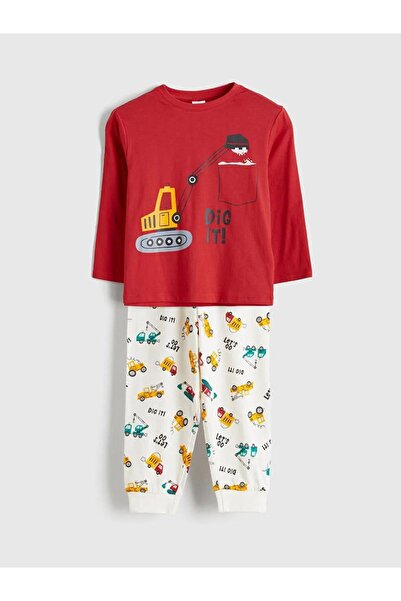 LC Waikiki Σετ Πιτζάμες για Αγόρια με Κόκκινο Τύπωμα (S6)