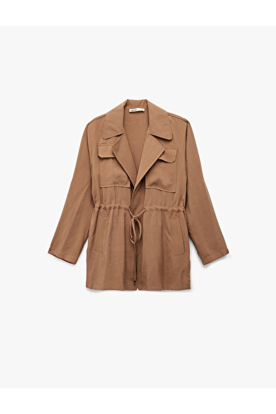 Koton Modal Fabric Long Sleeve Flap Pocket Detailed Lacing Detailed Oversized...