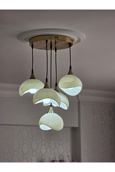 3DreaMaker 5 Li Sarkıt Avize Rustik E27 Modern Avize Bohem Beton Görünüm (3 A...