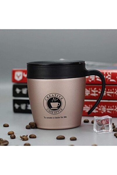 we3 Insulated Coffee Mug Stainless Steel Coffee Mug with Lid Handle Double Wa...