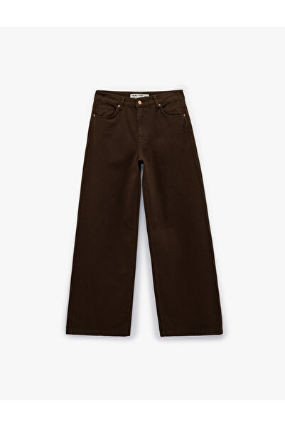 Koton Cotton Low Waist Loose Cut Denim Trousers - Loose Straight Fit Jeans