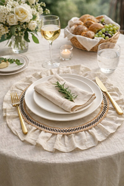 MUEV Dowry Ruffled Supla 100% Cotton Ethnic Pattern American Service Luxury O...