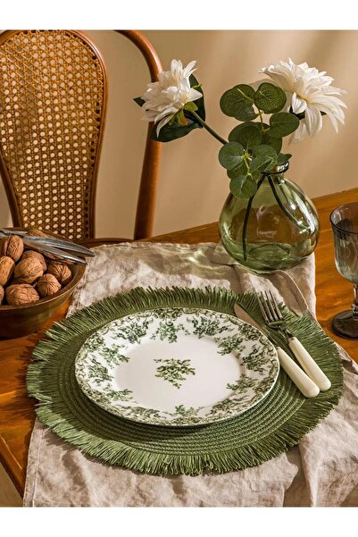 LC Waikiki Green Printed Porcelain Plate 25 cm (S6)