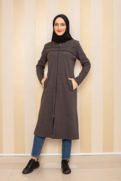 İbrahim Burak Etiler Collection Hijab Cap with Pockets Brown